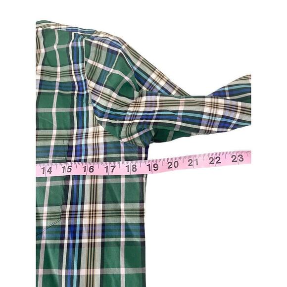 J Crew Green Blue Womens Button Up Plaid Shirt Womens XS - Picture 5 of 6